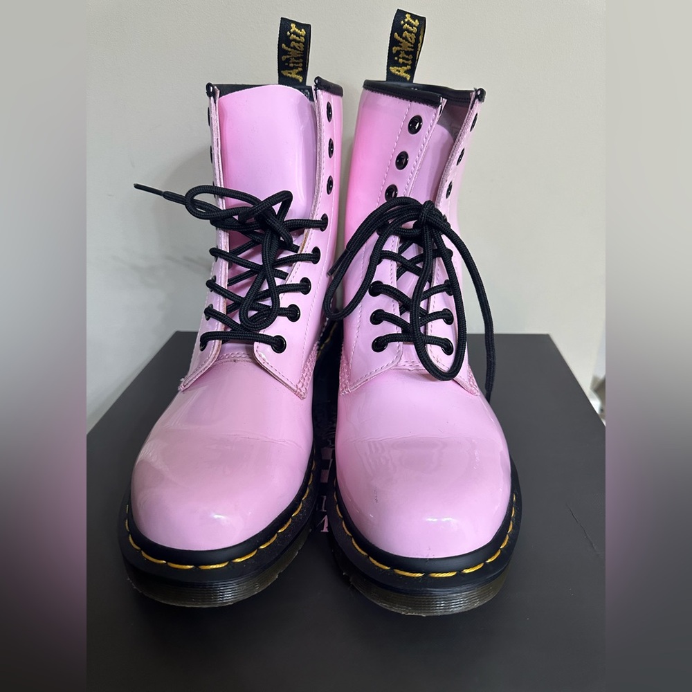 Dr. Martens Glossy Pink Combat Boots